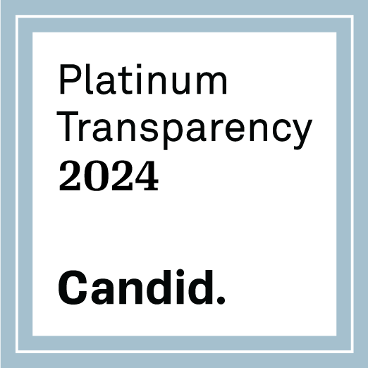 Badge that says platinum transparency 2024 candid.