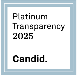 Badge that says platinum transparency 2025 candid.
