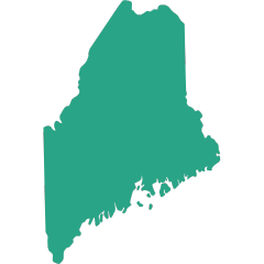 green outline of Maine