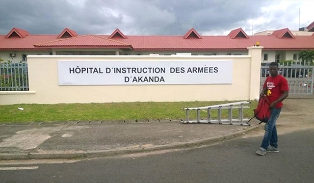 Outside of a hospital in Gabon