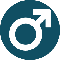 Blue icon of male symbol