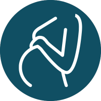 Blue icon of a pregnant person