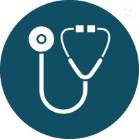 blue icon of a stethoscope