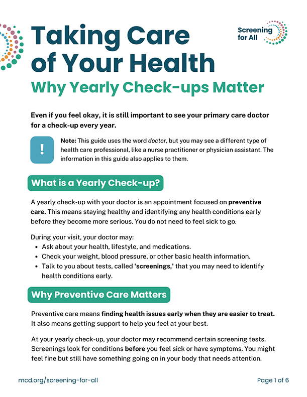 Image of the Taking Care of Your Health: Why Yearly Check-ups Matter cover.