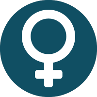 blue icon of female symbol
