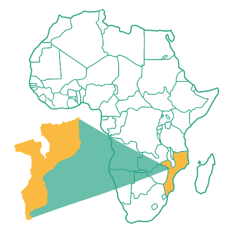 Mozambique in relation to Africa